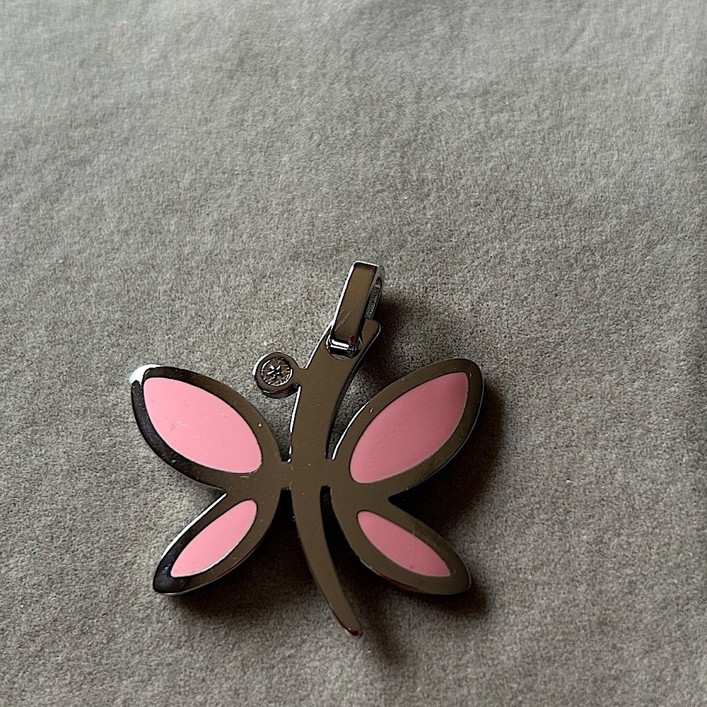Elegant Pink Butterfly Pendant